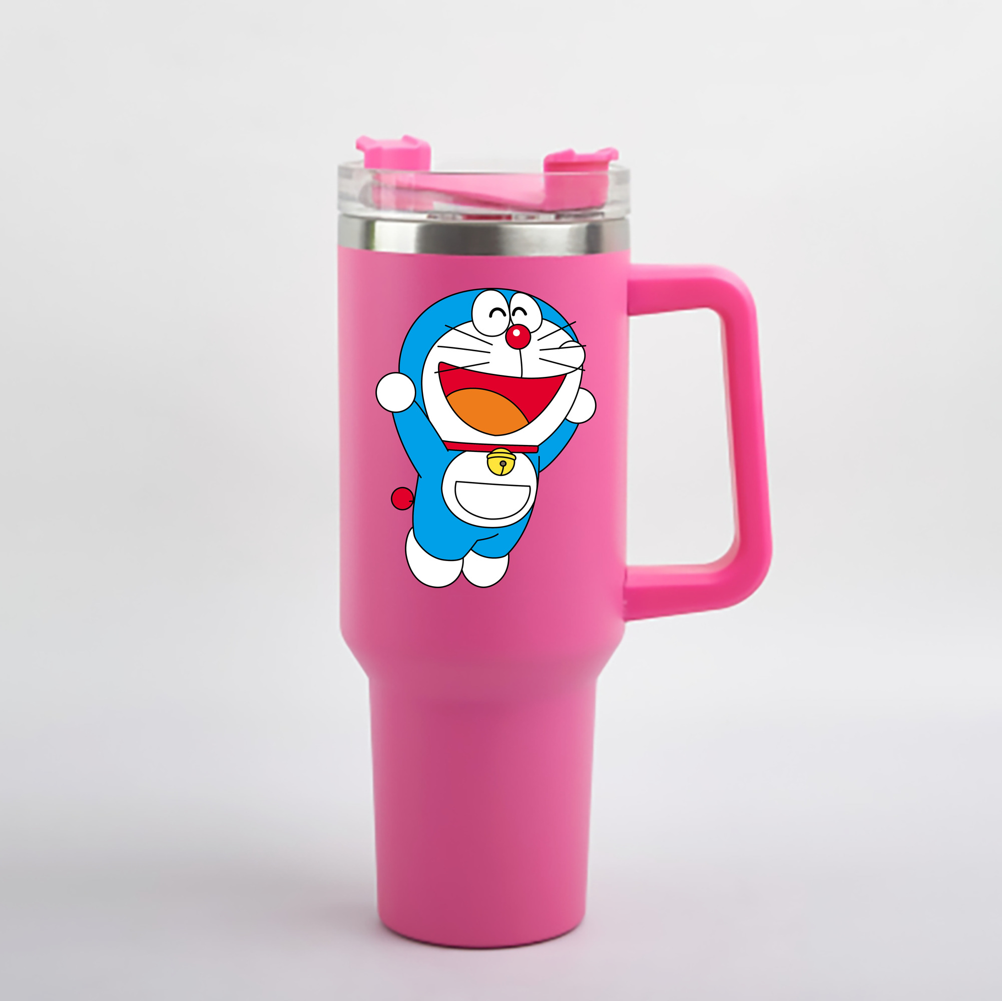 （画像用） ドラえもん Doraemon 1200mL車用タンブラー - クリスタルステッカー（プラスチックストロー付き）